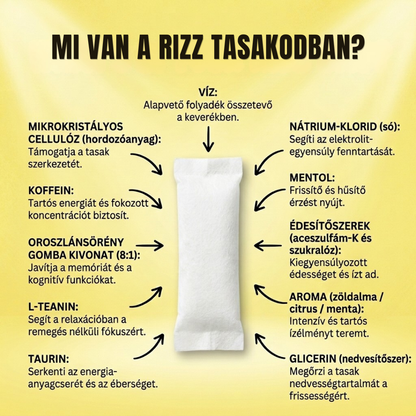 RIZZ - Nikotinmentes | Természetes energia | 75mg koffein | 200mg Oroszlánsörény gomba | Kávés