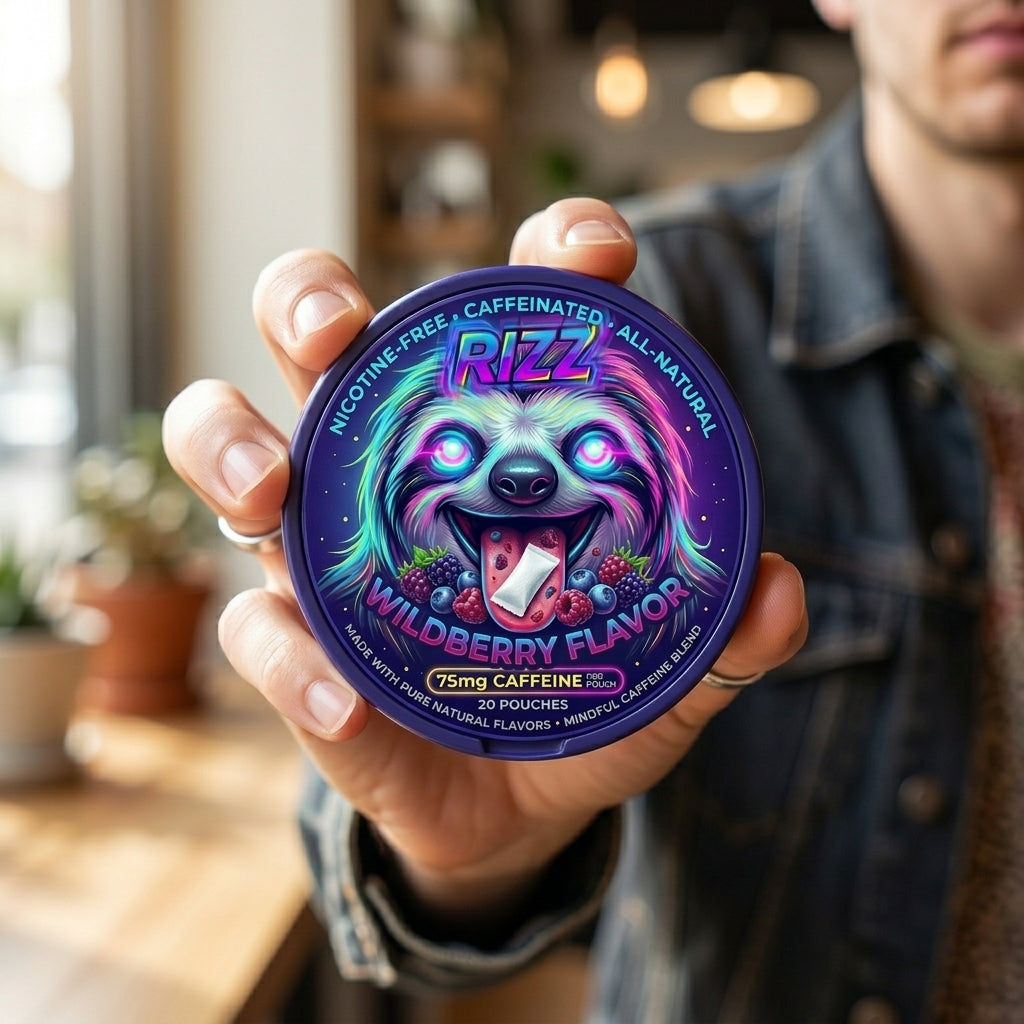 RIZZ - Nikotinmentes | Természetes energia | 75mg koffein | 200mg Oroszlánsörény gomba | Erdei gyümölcsös