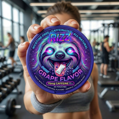 RIZZ - Nikotinmentes | Természetes energia | 75mg koffein | 200mg Oroszlánsörény gomba | Szőlős