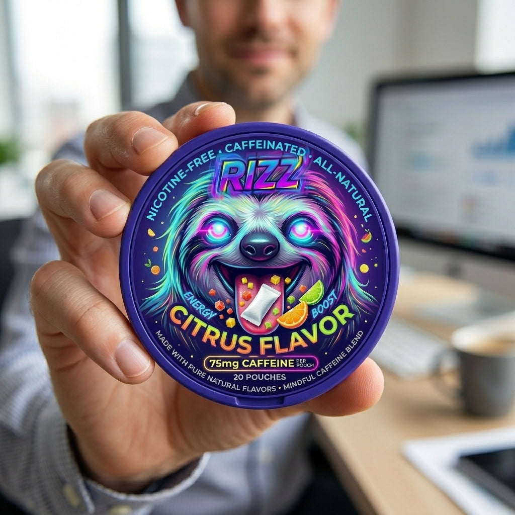 RIZZ - Nikotinmentes | Természetes energia | 75mg koffein | 200mg Oroszlánsörény gomba | Citrusos